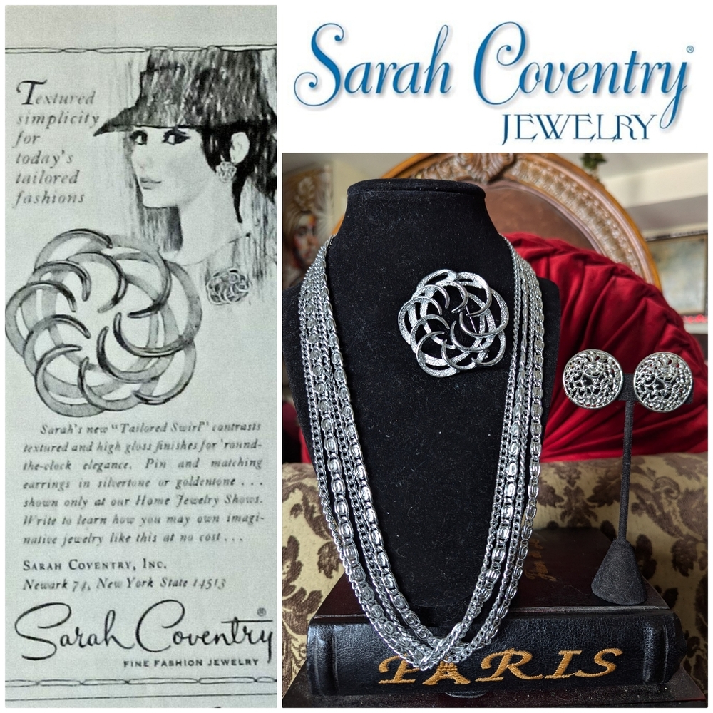 3PC💥1949-1957💯SARAH COVENTRY SILVER SWIRL SET